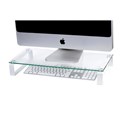 Esselte 30051 Glass Monitor Stand with White Legs