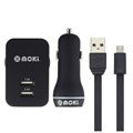 Moki ChargeSync WallCar Charger  Cable MUSBMICP MicroUSB Each