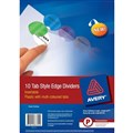 Avery Dividers 87701 Style Edge Insertable Pp A4 10 Tab Coloured