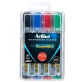 Artline 579 Whiteboard Chisel Marker Assorted Wallet 4 Hard Case