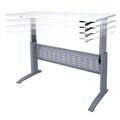 Rapidline SitStand Desk Height Adjustable Electric 1800W x 700D x 6851205H mm Silver Frame  White Top