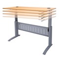 Rapidline SitStand Desk Height Adjustable Electric 1800W x 700D x 6851205H mm Silver FrameBeech Top