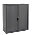 Tambour Door Cupboard 1016H x 900W x 473D mm Black