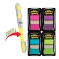 Post It Flags 680PPBGVA Value Pack with Bonus Highlighter  200 Flags Pack 4