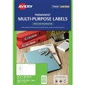 Avery 959023 L7671 Permanent MultiPurpose Labels Laser Inkjet 762 x 464mm 12 Per Sheet Pack 25