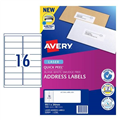 Avery 959003 L7162 Quick Peel Address Labels with Sure Feed Laser 991 x 34mm 16 Per Sheet Pack 100