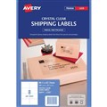 Avery 959052 L7565 Crystal Clear Shipping Labels Laser 991 x 677mm 8 Per Sheet Pack 25