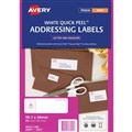 Avery 936098 J8162 Quick Peel Address Labels with Sure Feed Inkjet 991 x 34mm 16 Per Sheet Pack 50
