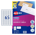 Avery 959071 L7651 Quick Peel Address Labels Laser 381 x 212mm 65 Per Sheet Pack 100