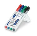 Staedtler 341WP4 Lumocolor Whiteboard Compact Marker Bullet Assorted Wallet 4