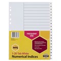 Marbig 35131 Dividers 120 Tab A4 PP White