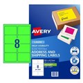Avery 36104 L7165FG High Vis Shipping Labels Laser 991 x 677mm 8 Per Sheet Fluoro Green Pack 25