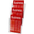 Esselte 39672 Brochure Holder A4 Three Tier Three Compartment Wall Mount Clear