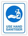 Use Hand Sanitiser Wall Sign 255mm x 300mm White and Blue