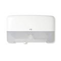 Tork 555500 Dispenser Toilet Paper T2 Twin Mini Jumbo White