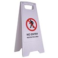 Cleanlink 12163 Safety Sign No Entry Restricted Area White