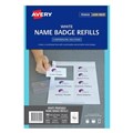 Avery 947002 Name Badge Refills 8 per sheet L7418 White Pack 25