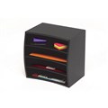 Marbig 86203B Organiser Desktop Wooden Stor A File 4 Tier Black
