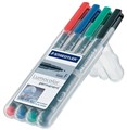 Staedtler 318 WP4 Lumocolor Permanent Pen Fine Assorted Wallet 4