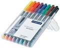 Staedtler 318 WP8 Lumocolor Permanent Pen Fine Assorted Wallet 8