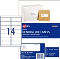 Avery 938209 Laser Inkjet Labels DL14 per Sheet Pack 100
