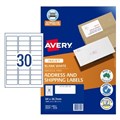 Avery 936106 J8158 Inkjet Quick Peel Address Labels with Sure Feed 64 x 267mm 30 Per Sheet Pack 50