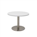 Round Table 1200mm Stainless Steel Disc Base White Top