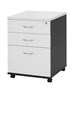 Aspire Mobile Pedestal 2 Drawers  1 File 476W x 460D x 675H mm White Ironstone Beech Ironstone Oak White