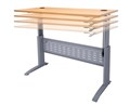 Rapidline SitStand Desk Height Adjustable Electric 1500W x 700D x 6851205H mm Silver Frame  Beech Top