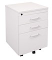 Pedestal Mobile 3 Drawer 1 x File  2 x Box Drawers Natural White
