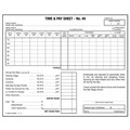 Zions No44 Employee Time Sheets 154X210mm Pack 100