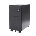 Pedestal Slimline Mobile 3 Drawer 1 x File Drawer  2 Box Drawers Black