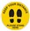 Keep Your Distance Please Stand Here Floor Sign 350mm Yellow and Black